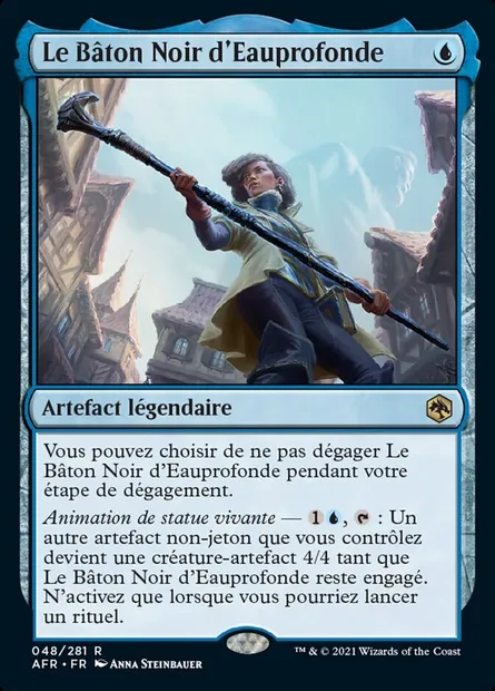 Le Bâton Noir d'Eauprofonde, carte Magic AFR 48 — extension Forgotten Realms: Aventures dans les Royaumes Oubliés