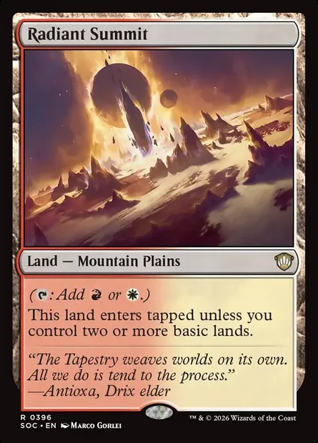 Radiant Summit, Magic card SOC 396 — Secrets of Strixhaven Commander set