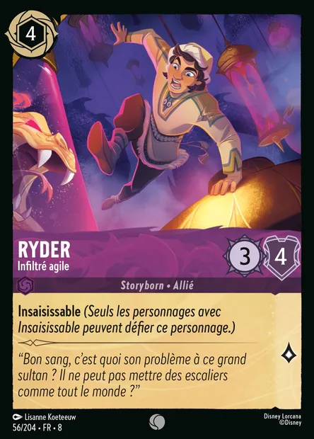 Ryder - Infiltré agile, carte Disney Lorcana CH8-056 — extension Le Règne de Jafar