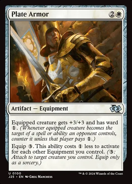 Plate Armor, Magic card J25 100 — Foundations Jumpstart set