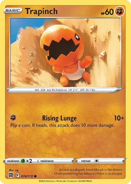 Trapinch, Pokémon card BRS 074 — Brilliant Stars set