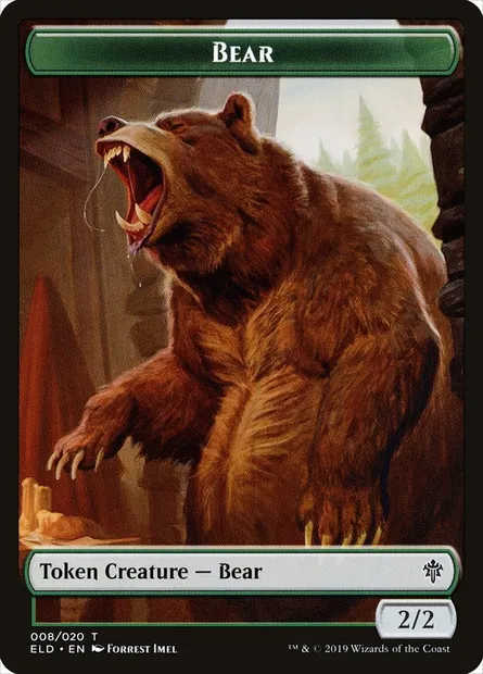Bear, carte Magic TELD 8 — extension Throne of Eldraine Tokens