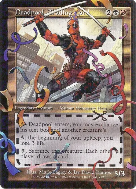 Deadpool, Trading Card, carte Magic SLD 7129 — extension Secret Lair Drop