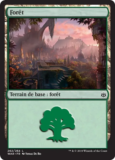 Forêt, carte Magic WAR 262 — extension La guerre des Planeswalkers