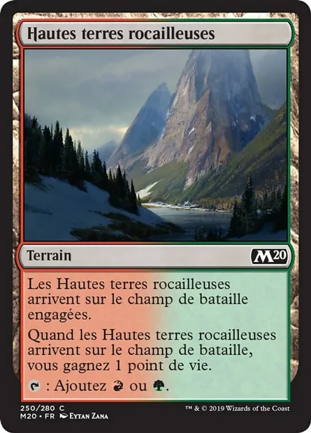 Hautes terres rocailleuses, carte Magic M20 250 — extension Core Set 2020