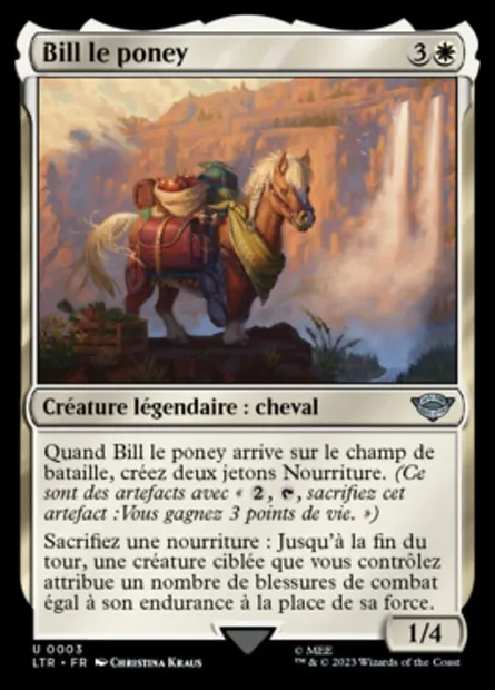 Bill le poney, carte Magic LTR 3 — extension Le Seigneur des Anneaux : chroniques de la Terre du Milieu
