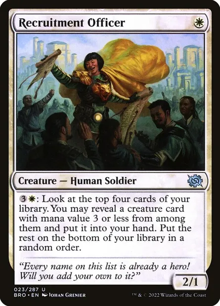 Recruitment Officer, Magic card BRO 23 — The Brothers' War set