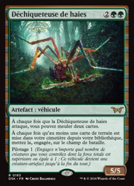 Déchiqueteuse de haies, carte Magic DSK 183 — extension Duskmourn: House of Horror
