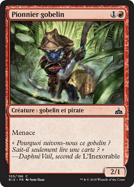 Pionnier gobelin, carte Magic RIX 105 — extension Les combattants d'Ixalan