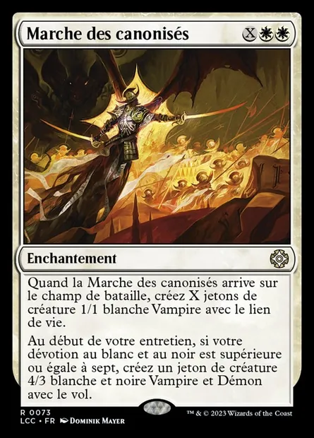 Marche des canonisés, carte Magic LCC 73 — extension The Lost Caverns of Ixalan Commander