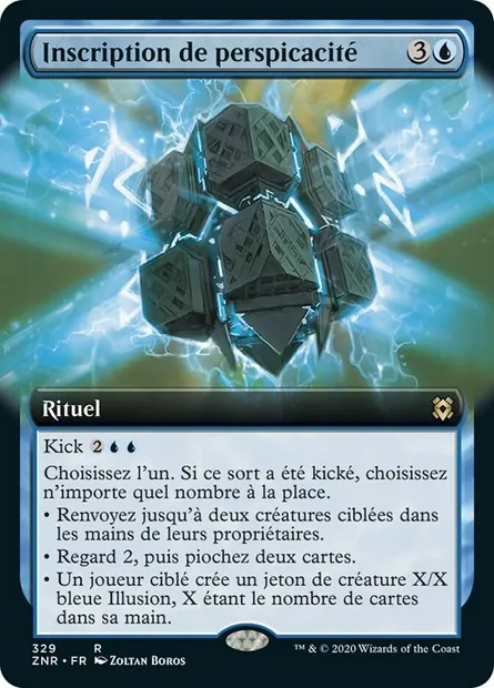 Inscription de perspicacité, carte Magic ZNR 329 — extension Renaissance de Zendikar
