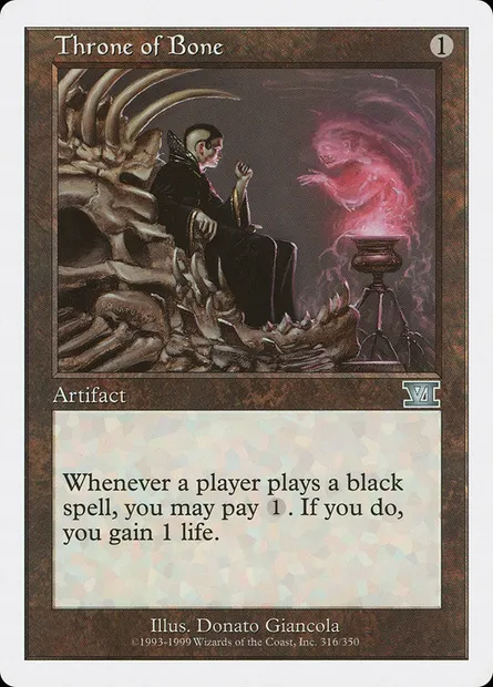 Trône d'os, carte Magic 6ED 316 — extension Classic Sixth Edition