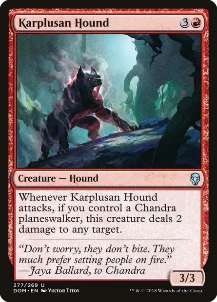 Karplusan Hound, Magic card DOM 277 — Dominaria set