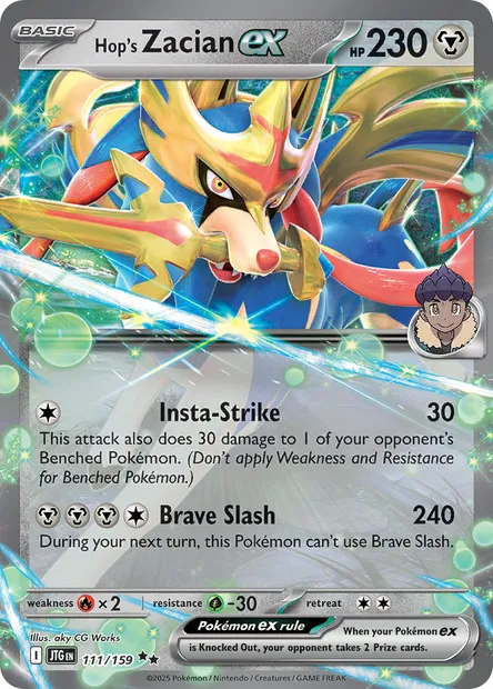 Hop's Zacian ex, Pokémon card JTG 111 — Journey Together set