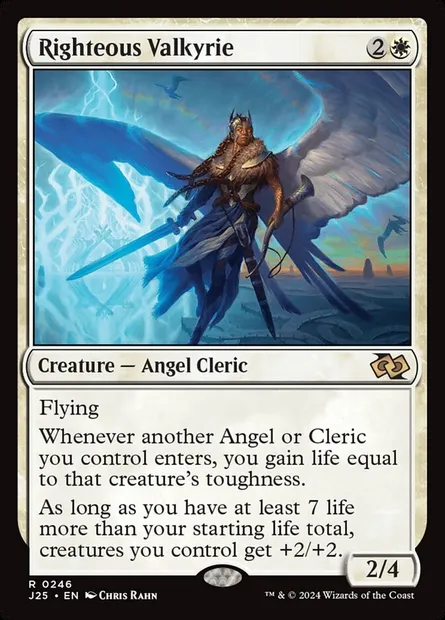 Righteous Valkyrie, Magic card J25 246 — Foundations Jumpstart set