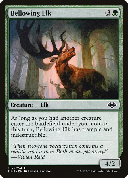 Bellowing Elk, Magic card MH1 157 — Modern Horizons set