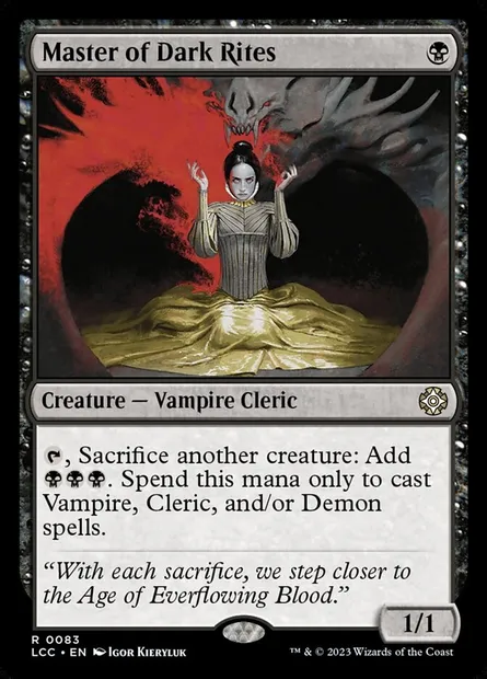 Master of Dark Rites, Magic card LCC 83 — The Lost Caverns of Ixalan Commander set