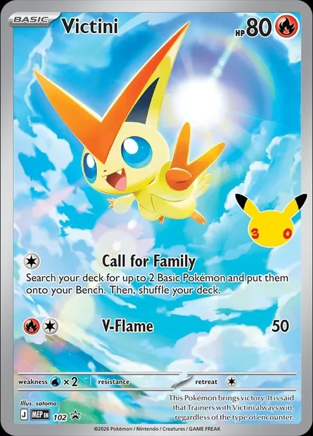 Victini, carte Pokémon MEP 102 — extension MEP Black Star Promos