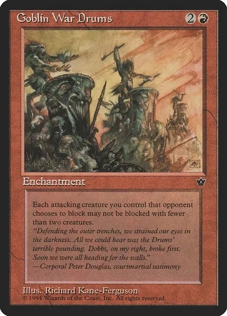 Goblin War Drums, Magic card FEM 58b — Fallen Empires set