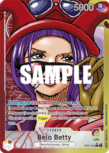 Belo Betty, One Piece card OP05-002 — AWAKENING OF THE NEW ERA set