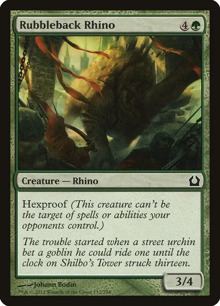 Rubbleback Rhino, Magic card RTR 132 — Return to Ravnica set