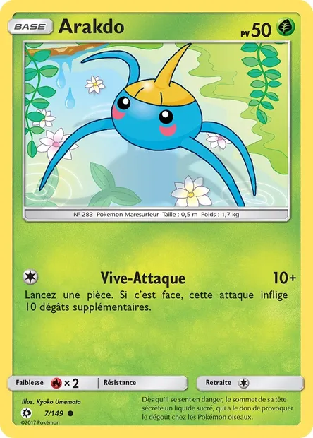 Arakdo, carte Pokémon SUM 7 — extension Soleil et Lune