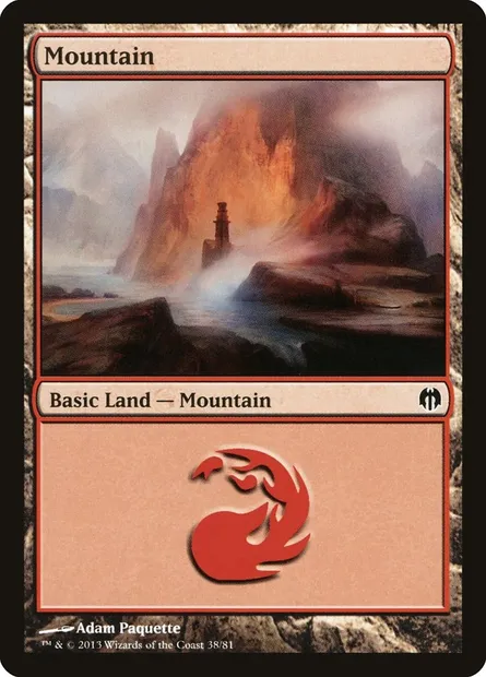 Mountain, Magic card DDL 38 — Duel Decks: Heroes vs. Monsters set