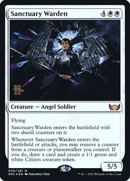 Sanctuary Warden, Magic card PSNC 30s — Streets of New Capenna Promos set