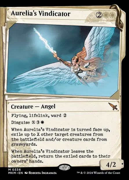 Aurelia's Vindicator, Magic card MKM 336 — Murders at Karlov Manor set