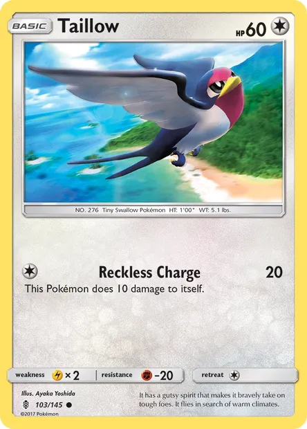 Taillow, Pokémon card GRI 103 — Guardians Rising set