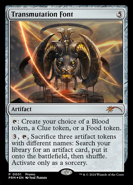 Transmutation Font, Magic card PW24 11 — Wizards Play Network 2024 set