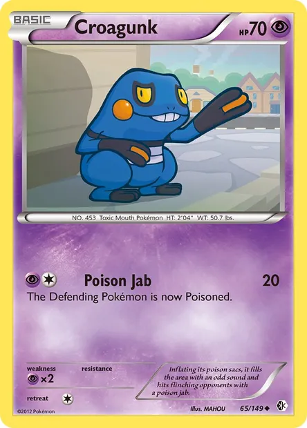 Croagunk, Pokémon card BCR 65 — Boundaries Crossed set