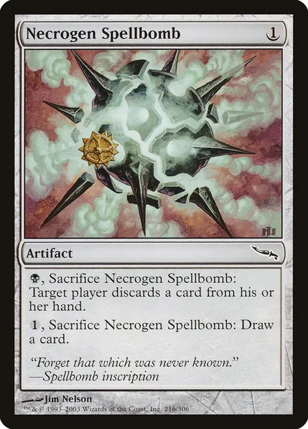 Necrogen Spellbomb, Magic card MRD 216 — Mirrodin set