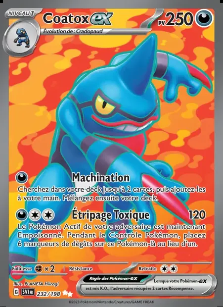 Coatox-ex, carte Pokémon SVI 232 — extension Écarlate et Violet