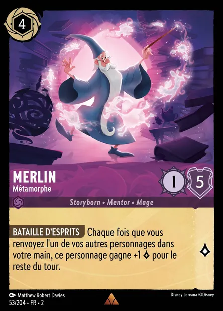 Merlin - Métamorphe, carte Disney Lorcana CH2-053 — extension L'Ascension des Floodborn