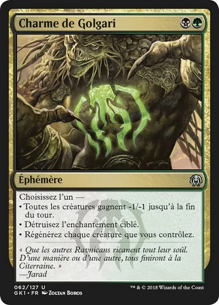 Charme de Golgari, carte Magic GK1 62 — extension GRN Guild Kit