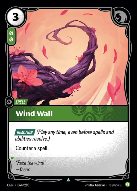 Wind Wall, carte Riftbound OGN 064 — extension Origins