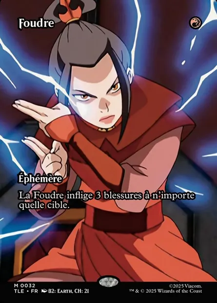 Foudre, carte Magic TLE 32 — extension Avatar: The Last Airbender Eternal
