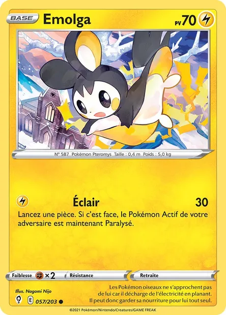 Emolga, carte Pokémon EVS 57 — extension Évolution Céleste