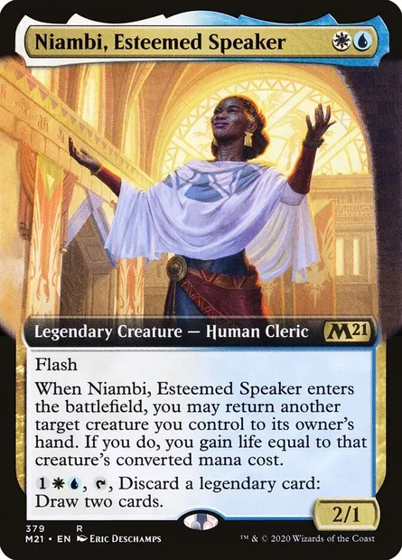 Niambi, Esteemed Speaker, Magic card M21 379 — Core Set 2021 set