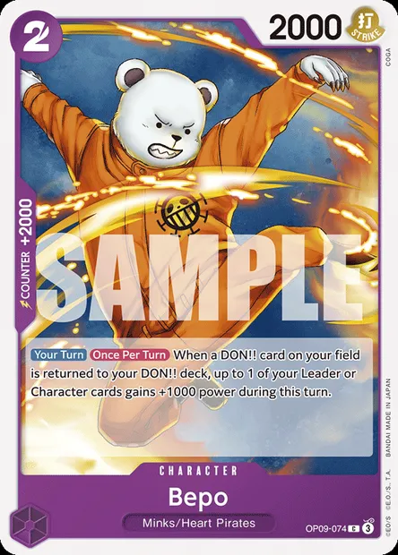 Bepo, One Piece card OP09-074 — EMPERORS IN THE NEW WORLD set