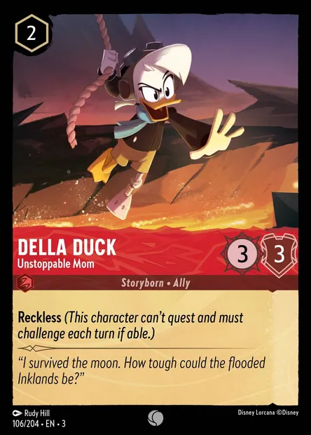 Della Duck - Unstoppable Mom, Disney Lorcana card CH3-106 — Into the Inklands set