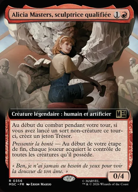 Alicia Masters, sculptrice qualifiée, carte Magic MSC 356 — extension Marvel Super Heroes Commander