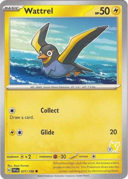 Wattrel, Pokémon card BA24 077-17 — Battle Academy 2024 set