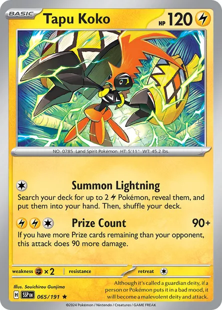 Tapu Koko, Pokémon card SSP 065 — Surging Sparks set