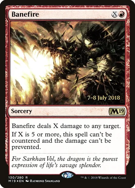 Banefire, Magic card PM19 130s — Core Set 2019 Promos set