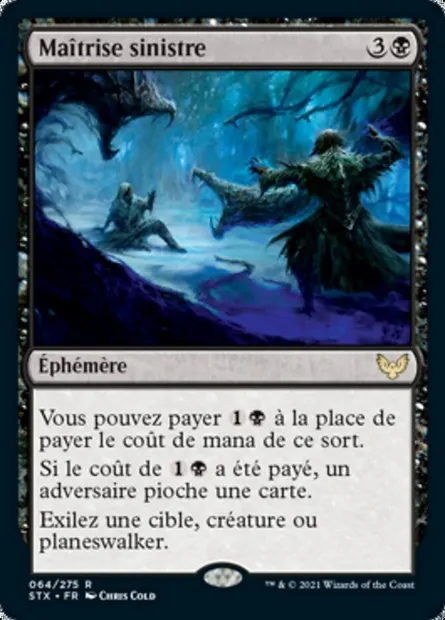 Maîtrise sinistre, carte Magic STX 64 — extension Strixhaven: l'Académie des Mages
