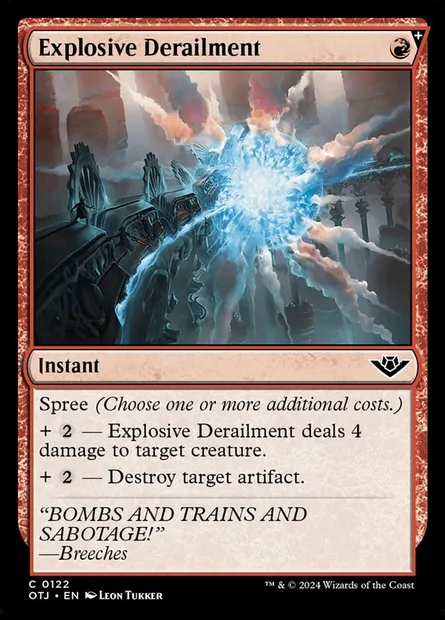 Explosive Derailment, Magic card OTJ 122 — Outlaws of Thunder Junction set