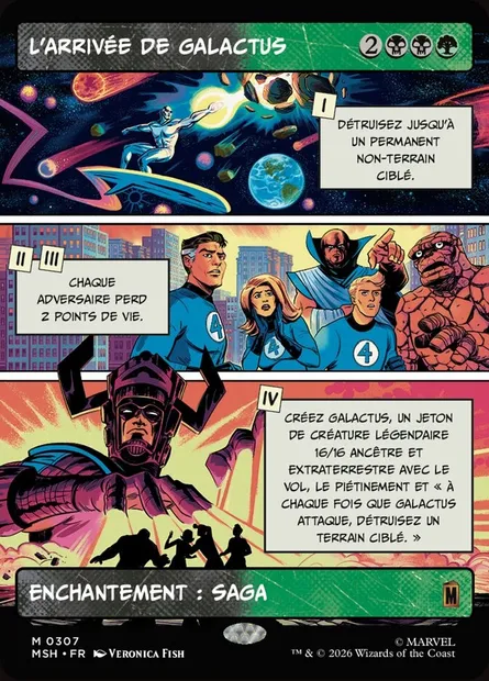 L'arrivée de Galactus, carte Magic MSH 307 — extension Marvel Super Heroes
