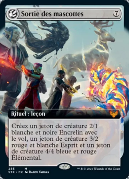 Sortie des mascottes, carte Magic STX 285 — extension Strixhaven: l'Académie des Mages